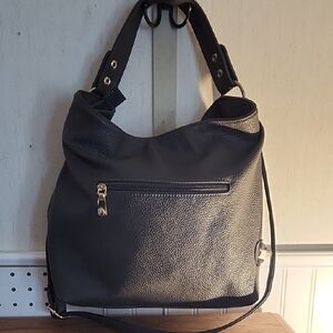 Chic Black Leather Hobo Bag